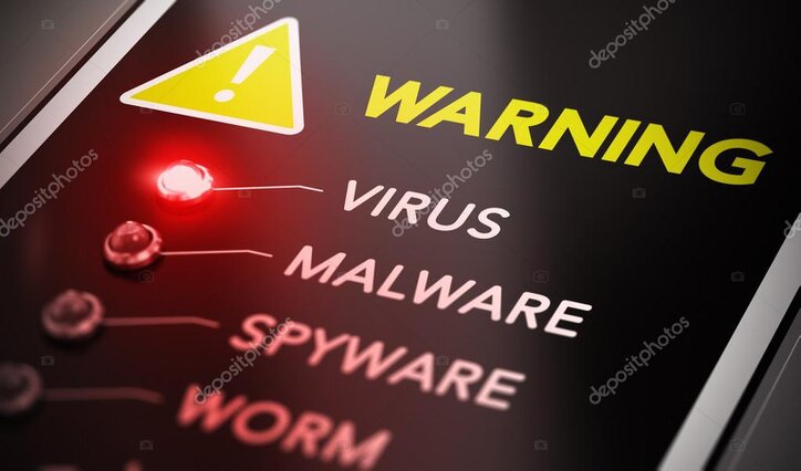 Virenwarnung am Monitor